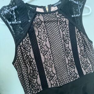Black and Pink Lace Dress